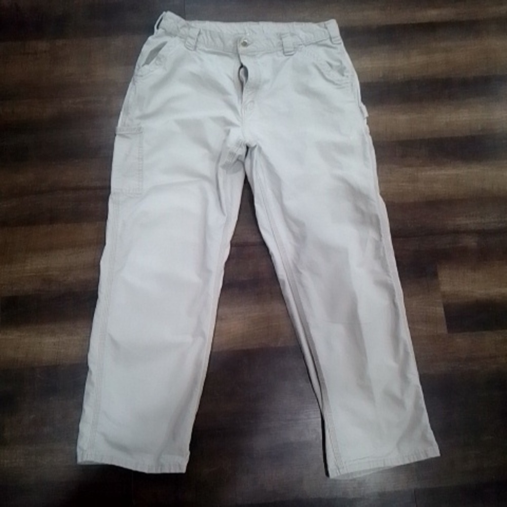 Carhartt B151 Tan Carpenter Loose Original Fit Paint Splatter Distressed 36 X 32